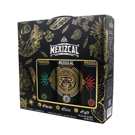 TRIPACK CREMA DE MEZCAL MEXIZCAL COCO, CAFÉ Y CACAO 750ML
