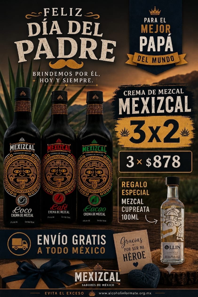 ✨¡EL REGALO IDEAL PARA PAPÁ! 3X2 CREMA DE MEZCAL MEXIZCAL ✨