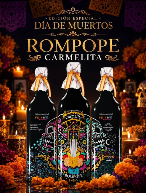 🎉 ¡PROMOCIÓN ESPECIAL DE DÍA DE MUERTOS! 💀🌼 2 X$399 ROMPOPE CARMELITA TRD. 1L ED. ESPECIAL